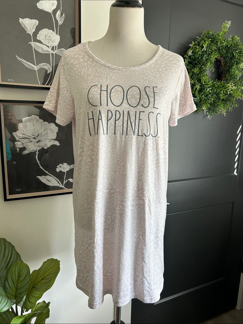 🌸 M Choose Happiness Pink short sleeve Sleep Shirt loungewear